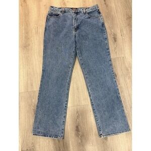 Vintage American Eagle Jeans Womens 14 Blue Wide Taper Leg High Rise Hipster 90s